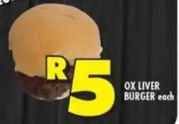 Shoprite Ox liver burger each offer