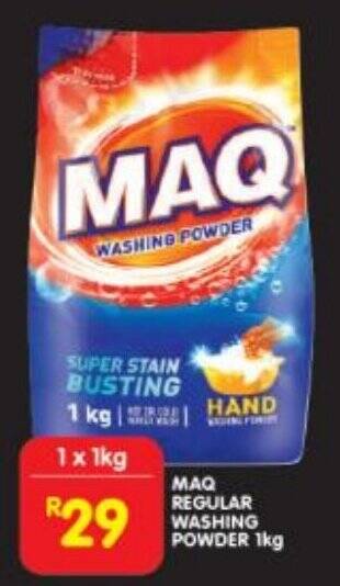 Maq regular washing powder 1 kg offer at Shoprite