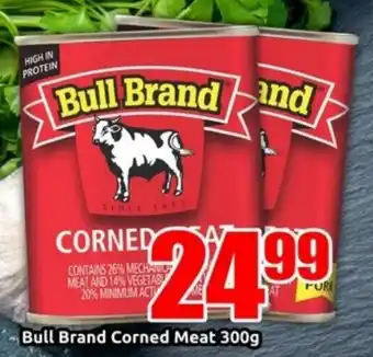 Three Star Cash and Carry Bull Brand Corned Meat offer