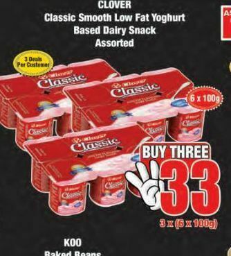 Boxer Clover classic yogurt 3 offer