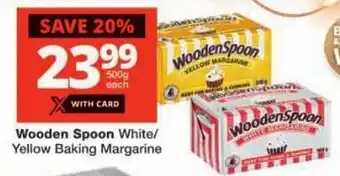 Checkers Wooden Spoon White/ Yellow Baking Margarine offer