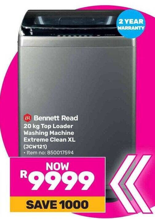 Bennett Read Top Loader Washing Machine Extreme Clean XL (JCW121) 20 kg ...