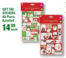 GIFT TAG STICKERS 80-Piece Assorted
