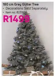 180cm Grey Glitter Tree