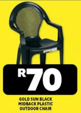 Usave Gold sun black midback plastic outdoor chair offer