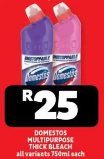 Usave Domestos multipurpose thick bleach all variants offer