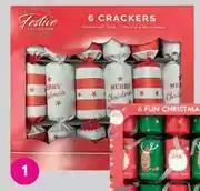 Game Festive 6 Pack Paper Crackers offer