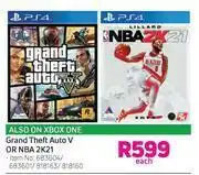 PS4 Grand Theft Auto V Or NBA 2K21-Each