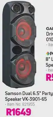 Game Samson Dual 6.5" Party Speaker VK-3901-65 offer