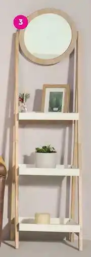 Game Decor 3 Tier Ladder Shelf With Mirror offer