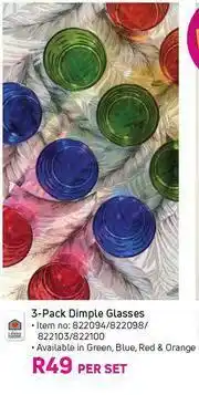 Always Home 3 Pack Dimple Glasses-Per Set