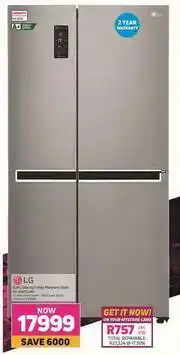 LG 626L Side By Fridge Platinum Silver GC-B247SLUV