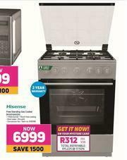 Game Hisense Free Standing Gas Cooker HC63112AXZA offer