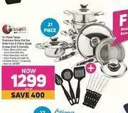 Game Tissolli 12 Piece Tango Stainless Steel Pot Set With Free 6 Piece Steak Knives & 3 Utensils offer