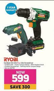 Ryobi Cordless 12V Drill Plus 3.6V Screwdriver offer at Game