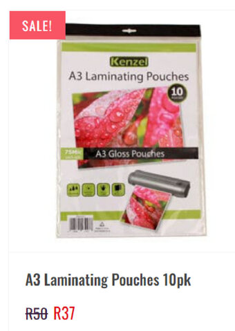CNA A3 Laminating Pouches 10pk offer