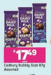 Game Cadbury Bubbly Slab Assorted-87g Each offer