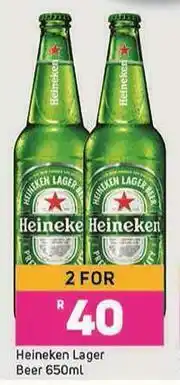 Game Heinken Lager Beer-For 2 x 650ml offer