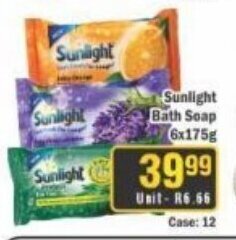 J&E Cash and Carry Sunlight Bath Soap 6x175g offer
