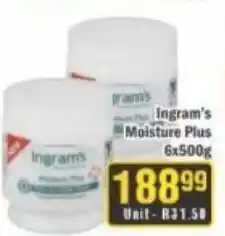 J&E Cash and Carry Ingram's Moisture Plus 6x500g offer