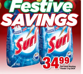 OK Foods Surf Hand Washing Powder 2kg each offer