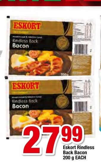OK Foods Eskort Rindless Back Bacon 200g each offer