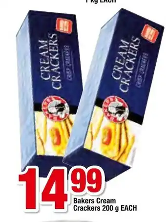 OK Foods Bakers Cream Crackers 200g each offer