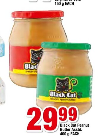OK Foods Black Cat Peanut Butter Asstd 400g each offer