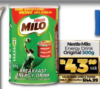 Take 'n Pay Nestle Milo Energy Drink Original 500g offer