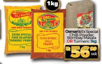 Take 'n Pay Osman's Ex Special Chilli Powder Bombay Masala or Turmeric 1kg offer