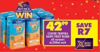 Shoprite Clover tropika dairy fruit blend offer