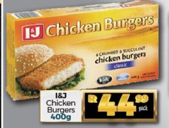 Take 'n Pay I&J Chicken Burgers 400g offer