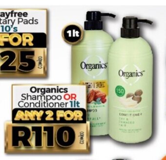 Organics Shampoo or Conditioner 1lt