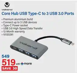 Incredible Connection Core Hub USB Type-C to 3 USB 3.0 Ports offer