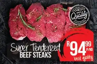 Take 'n Pay Super Tenderized Beef Steaks per kg offer