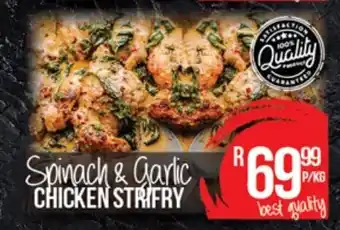 Take 'n Pay Spinach or Garlic Chicken Stirfry per kg offer