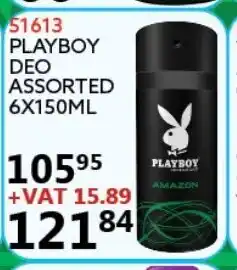 Africa Cash and Carry 51613 Playboy Deo Assorted 6x150ml offer