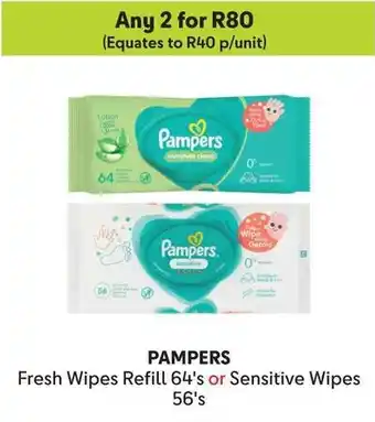 Makro PAMPERS Fresh Wipes Refill or Sensitive Wipes offer