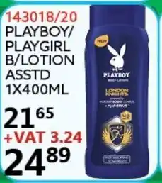 143018/20 Playboy/Playgirl B/ Lotion Asstd 1x400ml