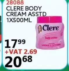 Africa Cash and Carry 28088 Clere Body Cream Asstd 1x500ml offer