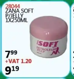 Africa Cash and Carry 28044 Zana Soft P/Jelly 1x250ml offer