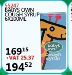 Africa Cash and Carry 55247 Babys Own Cough Syrup 6x100ml offer
