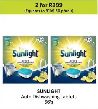 Makro SUNLIGHT Auto Dishwashing Tablets offer