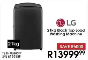 Hirsch's LG Black Top Load Washing Machine offer