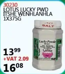 Africa Cash and Carry 30230 Lotus Lucky PWD Itshe Wenhlanhla 1x375g offer