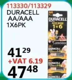 Africa Cash and Carry 113330/113329 Duracell AA/AAA 1x6pk offer