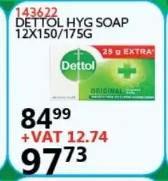 Africa Cash and Carry 143622 Dettol Hyg Soap 12x150/175g offer