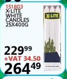 Africa Cash and Carry 151803 X-Lite White Candles 25x400g offer
