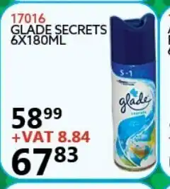 Africa Cash and Carry 17016 Glade Secrets 6x180ml offer