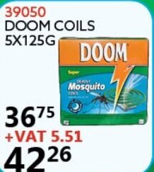 Africa Cash and Carry Doom Coils 5x125g offer
